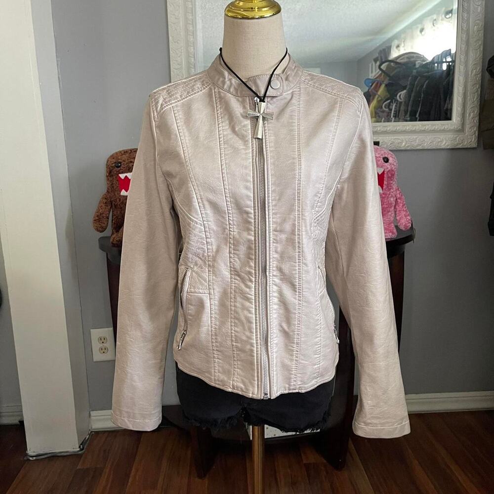 Y2k fitted leather jacket